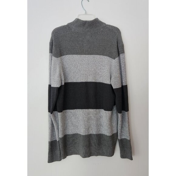 Method 1/4 Zip Knit Sweater Mens XXL 2XL Gray‎ Knit Striped Long Sleeve NWOT NEW - Picture 2 of 6